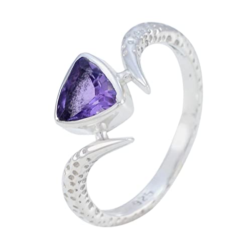 Bague Saint Valentin en argent 925 triangle et pierres précieuses