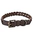 Fettleder Hunde Halsband geflochten – Robustes Lederhalsband aus Handarbeit – hochwertiges Büffel-Leder Halsband Clarissa (L (42.0-51.0cm))