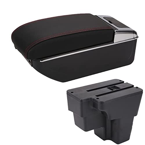 Image of Car Arm Rest Central Armrest Console For KIA For RIO Armrest For KIA For STONIC For KIA For Cerato Armrest Box Europe South Retrofit Parts Car Storage Car Accessories 2015-2021 (Color : B Black red 7