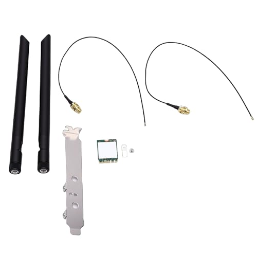 WiFi 6E Card, Triple Band 160MHz 2.4G 5G 6G Network Card M.2 Wireless with Dual 8db Antenna Support MU MIMO and 1024QAM Technology for Laptop Desktop PC 10 11 miniatura 1