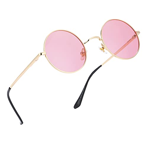 Image of Retro Small Round Polarized Sunglasses for Men Women Circle Hippie Style Sun Glasses