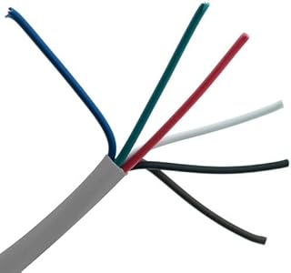 Cable Central LLC (5 Pack) Security/Alarm Wire, Gray, 18/6 (18AWG 6 Conductor), Stranded, CM/Inwall Rated, Spool, 1000 Feet