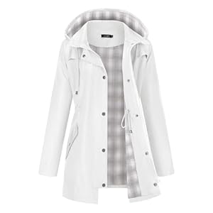 LOMON Women Waterproof Outdoor Hiking Raincoat Women Lined Rain Jacket Lightweight Hooded Jackets Trench Coats