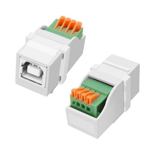 XMSJSIY Keystone USB 2.0 Type-B Female Solderless Connector to 4 Pin Crimp Terminals Block Socket Printer Adapter for Printer Scanner Expansion Repair - 2Pcs