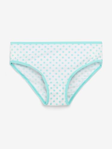 Image of CHARM N CHERISH Girls Multicolor Polka Dot & Stripes All Over Printed Brief, Cotton Panties for Girls, Pack of 7