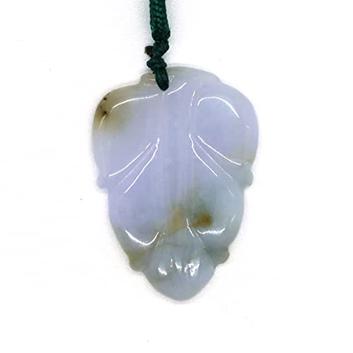 Pendentif en jade jadéite Type A feuille le cadeau idéal symbole de longévité