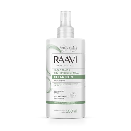 Loção Tônica Adstringente Facial Clean Skin Raavi 500ml
