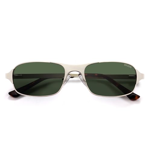 Image of SOJOS Retro Rectangle Polarized Sunglasses for Men Women, 70s 80s Vintage Small Square Sunnies SJ1267