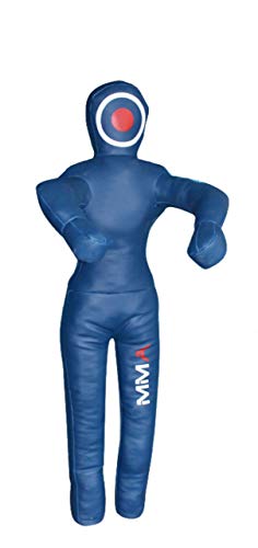 LEATHERAY MMA Martial Arts Brazilian Grappling Dummy Jiu Jitsu Punching Bag Blue Canvas- 70 inches