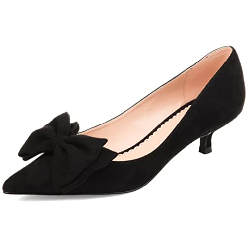 Journee Collection Womens Orana Kitten Heels With Pointed-Toe And Bow Accent, Black, 8 #TOP24
