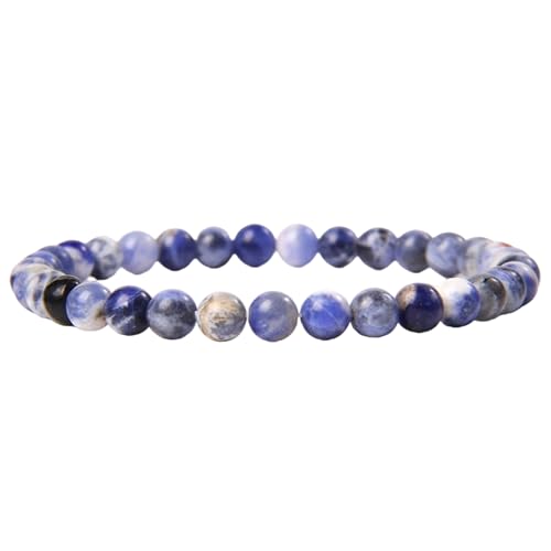 uXbg fB[X Y Mtg ی q[O NX^ uXbg - 6mm WFXg[ r[Y LkuXbg Pulseras Para Hombres Mujer XgbLOX^bt@[, One Size, NX^