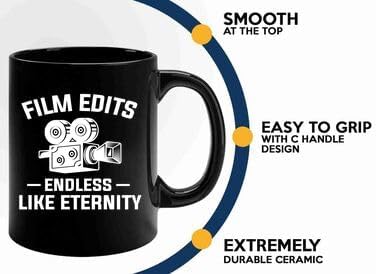 Film Maker Coffee Mug 11oz Black -Film edits - Movie Director Film Lovers Student Cameramen Chairman Screenwriter Videographer Actor Men Hubby, BHUGSLEADER8526 image 5