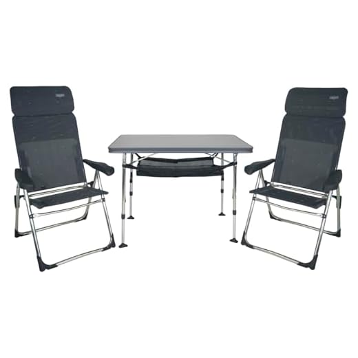 Crespo FRA611966 Metall Stuhl Tischset Valencia, Anthrazit