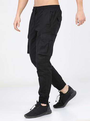 Image of Highlander Men's Cargo Jogger Trousers | Perfect for Casual Outings,Travel & Work Wear with Utility Pockets