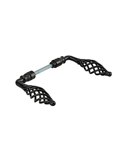THIRARD Paire de Béquilles Double Fil Torsadé, pour Porte, Carré 6x100 mm, 1 Portée, Noir, Conçue pour Équiper Les Portes d'entrée, Poignée de Porte en Aluminium, Finition pour Portes en Bois