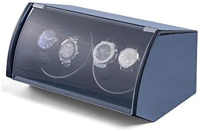 FENOKD Mechanical Watch Shaker Watch Winder Box 4 Watches, Wood Shell Piano Paint Exterior, USB Power Cord, Independently Controlled Settings, Quiet Motors