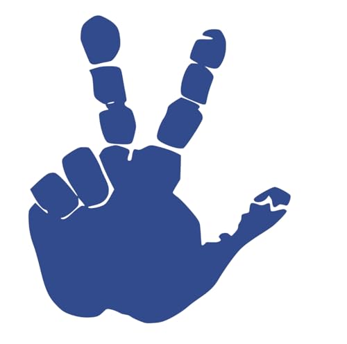 Set of Hand Wave Peace Wave Decal for Jeep Side Mirrors- Hand Wave Mirror Decals Left & Right (Blue)