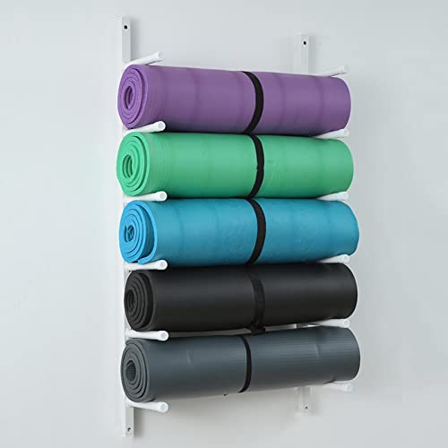 Organizador de esterillas de yoga para pared: guarda tus bandas y rodillos de espuma 2
