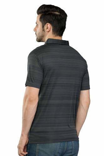 Image of STELLERS Men's Polo T-Shirt | Barcode Weave | Wrinkle Free | Soft and Feather Touch | Arid Play | Regular Fit