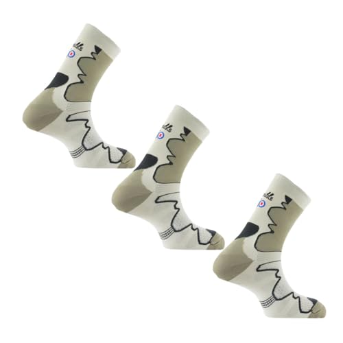 Thyo - Lot de 3 paires de mi chaussettes Double-Trek pour randonnée - couleur - Kaki - Pointure - 37-38