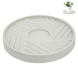 BESTonZON Abnehmbares Blütenschubstaber Halter Für Pflanzenwagen Indoor-pflanzschale Pflanzenwagen Palette Anlage Pflanze Steht Innen Unterstützt Rollen Eingetopft Pp Beige