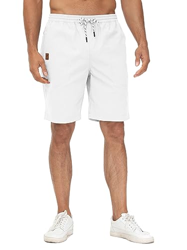 Huayuzh Kurze Hosen Herren Shorts Herren Sommer Cargo Chino Baumwolle Stretch Freizeithose Elastische Taille mit Taschen