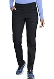 Dickies EDS Signature Women Scrubs Pant Mid Rise Tapered Leg Pull-on Plus Size DK125, 3XL, Black