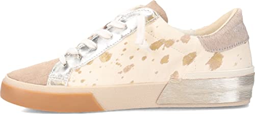 Dolce Vita Women's Zina Sneaker, Silver/Gold Metallic Calf Hair, 6.5 #TOP2
