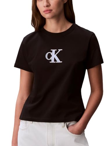 Calvin Klein Women's Slim Fit Graphic Monogram Tee Black