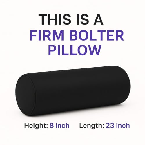 Image of Wakefit Medium Firm Bolster Pillow | Pack of 1 | 23x8 Inch | Foam & Removable Velvet Fabric | Machine Washable Cover | for Bed, Sofa & Diwan | Blue