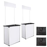 Yescom Popup Promotional Counter Table Booth Portable Demo Display Banner Stand Tradeshow Countertop Aluminum Frame 2 Pack