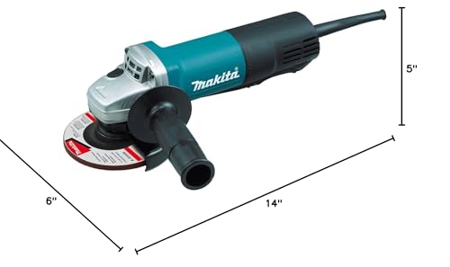Makita 9557PB 4-1/2" Paddle Switch Angle Grinder, with AC/DC Switch
