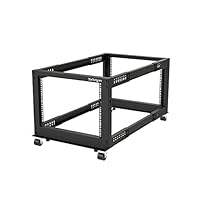 StarTech.com 8HE 19" Open Frame Server Rack - Kompakt 4 Pfosten mit Einstellbare Tiefe (56-101cm) Mobil - Freistehendes Netzwerk/Server Rack - Dell PowerEdge HP ProLiant ThinkServer (4POSTRACK8U)
