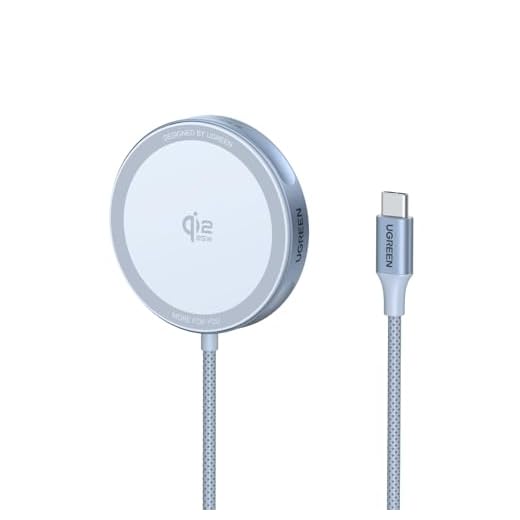 UGREEN 25W Magflow Fast Wireless Charger Pad, Magsafe Qi2 Certified Charging Mat for iPhone 17/16/15/14/13/12 Series AirPods, Compact Slim Travel-Friendly Design