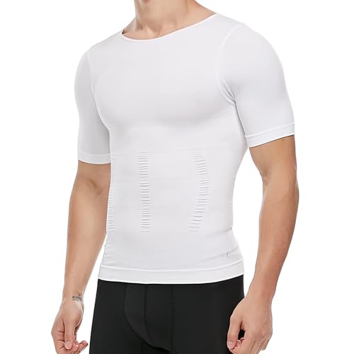 Camiseta de compresión para hombre KOCLES elimina pliegues abdominales bajo camisas formales