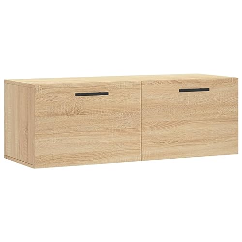 vidaXL Armoire Murale, Placard Suspendu avec Rangement, Meuble Flottant de Salon Salle de Séjour Intérieur, Moderne, Chêne Sonoma Bois d'Ingénierie