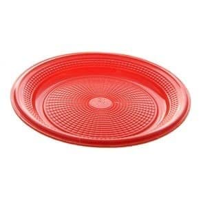kit descartável festa com pratinho copo garfo e guardanapo para até 50 pessoas (Vermelho)