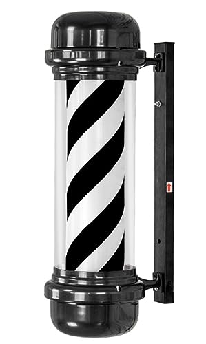 Mobiliario de Peluqueria Barber Pole LED Poste De Barbero Luminoso De Exteriores para Peluquerías Profesional Lám, Rayas Giratorias De Iluminación, Impermeable Ahorro E