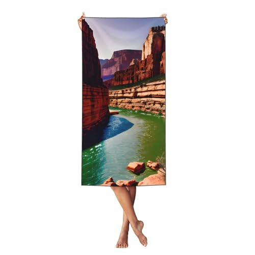 KLJnmbb Toalla de playa ligera con estampado del Gran Cañón para mujeres y hombres, accesorio para vacaciones, viajes, tomar el sol al aire libre
