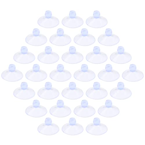 Qjaiune 30 Pack Glass Table Suction Cups 18mm Rubber Suction Cup Hangers Without Hooks, Anti-Collision Suction Cups Transparent Suckers, Clear Plastic Suction Cups Desk Suction Pads for Furniture
