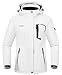 Rdruko Skijacke Damen Warme Winterjacke Gefüttert Verdickt Softshelljacke Wasserdicht Snowboardjacke Atmungsaktiv mit Abtrennbarer Kapuze - Weiß, M