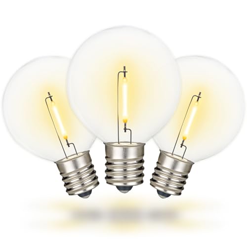 Festive Living G50�E�H�[���z���C�gLED�����p�d�� 25�p�b�N ? ��U�h�~�v���X�`�b�N�t�B�������g�d�� C9/E17�\�P�b�g�p �G�l���M�[���� 0.6W ����/���O�g�p ����3500����