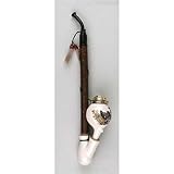 winterling porzellan jagdmotiv  Gesteckpfeife aus Porzellan Palisanderholz in weiss mit Jagdmotiv 30cm