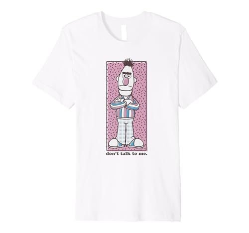 T-shirt Bert Sesame Street officiel en coton premium noir pour homme