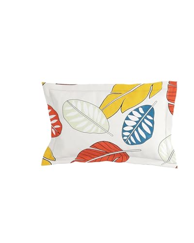 Image of Bedsheet for Single Bed, Home Bedding Cotton, Single bedsheet Pillow Cover Set, Orange & White