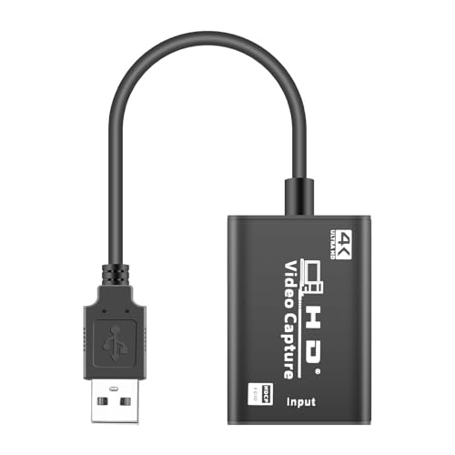 Pqahffowr Carte de Capture VidéO vers USB 3.0 Plein HD 1080P 4K Carte de Capture Live Diffusionet et Enregistrer