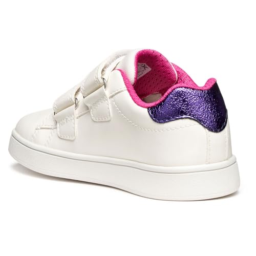 Geox J ECLYPER Mädchen-Sneaker, Weiß/DK Fuchsia, 35 EU, Weiß, Dunkelviolett, 35 EU – Ansicht 4