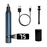 SUNNIFLY Nasenhaartrimmer, Tragbarer Nasen und Ohrhaartrimmer für Männer, Schnelllade Nasenhaarschneider für Männer, IPX7 wasserdicht, LED-Anzeige