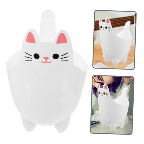 Image of ULTECHNOVO Cute Cat-Shaped Trash Can for Desk Portable Desktop Garbage Bin Lightweight Wastebasket for Home Office and Bedroom for Small Items and Waste