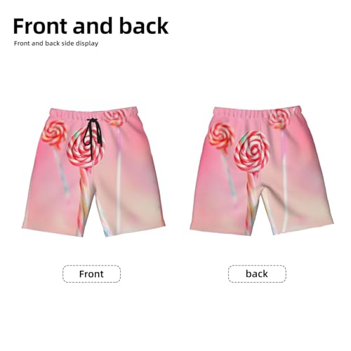 Colorful Lollipop Youth Beach Pants, Soft and Breathable, with Drawstring Waist, Suitable for Sports and Leisure.2